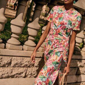Sezane Pippa Maxi Dress Tropical Floral Print Size XS